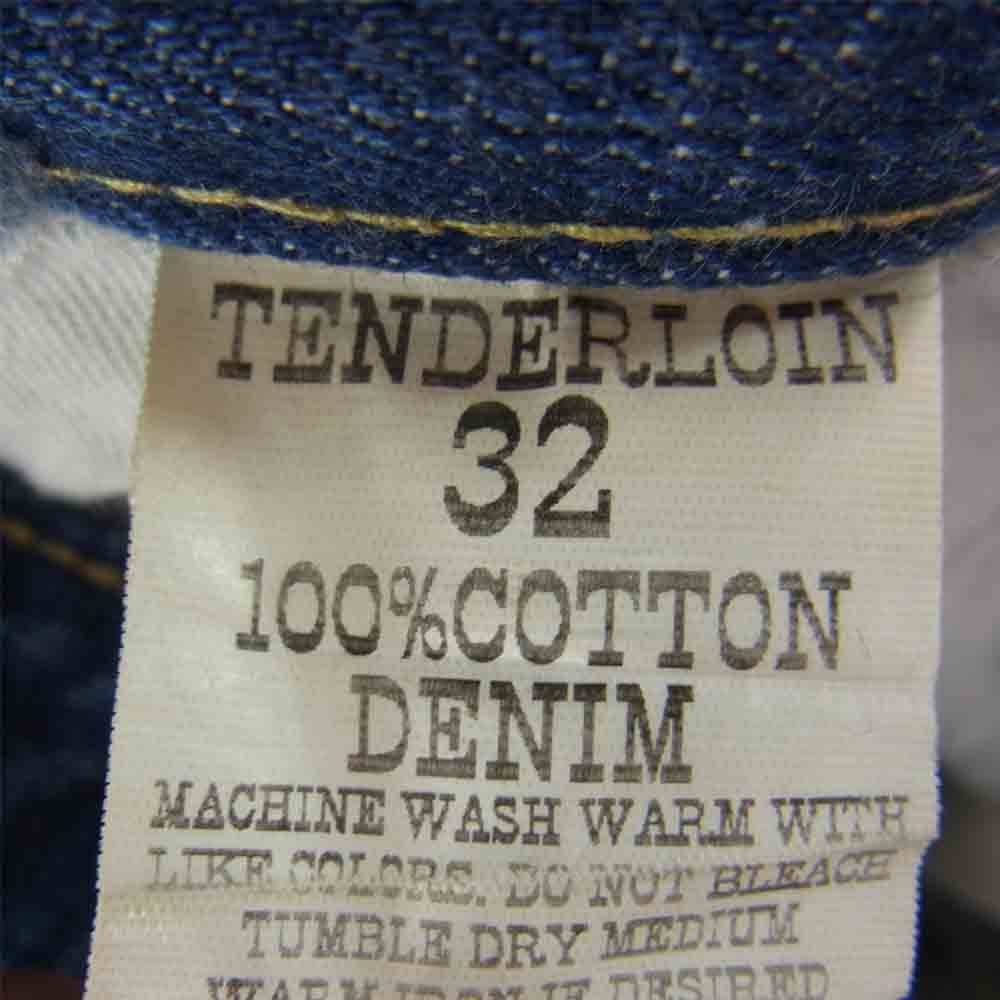 TENDERLOIN テンダーロイン T-RIDERS DAMAGE ダメージ リペア加工 シンチバック デニム パンツ インディゴブルー系 32【中古】