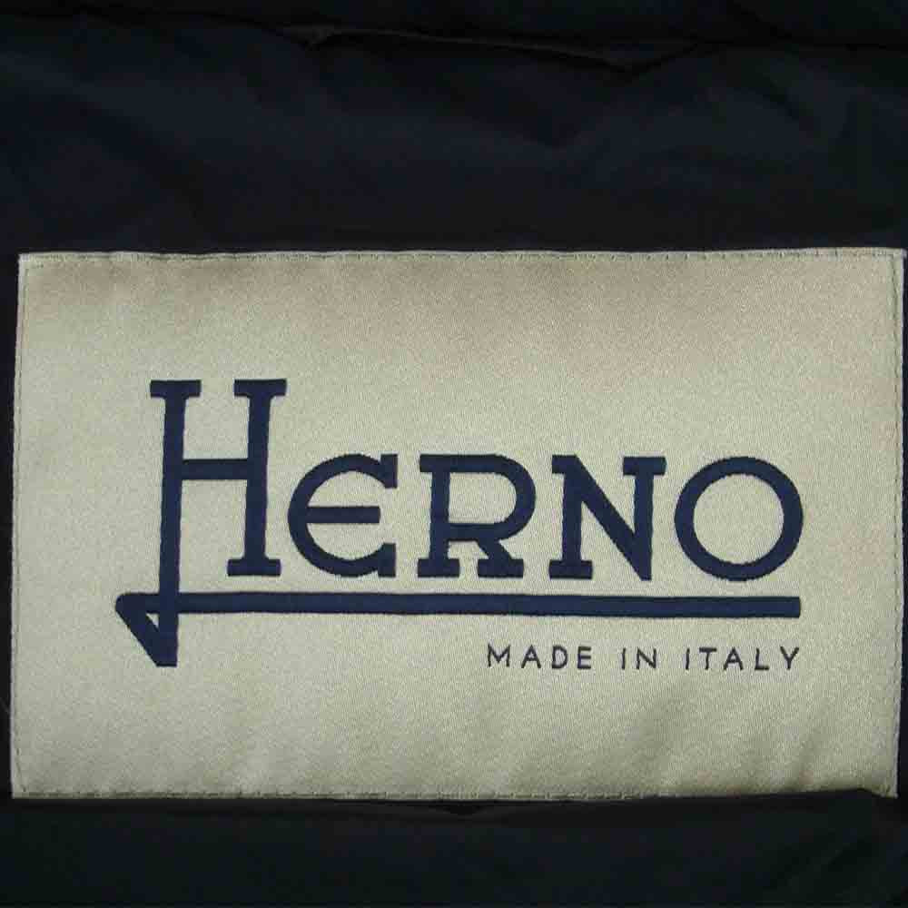 Herno ヘルノ 29116-27890-5 ヘルノジャパンタグ ウール ナイロン 切替 ダウン コート ブラック系 40【中古】