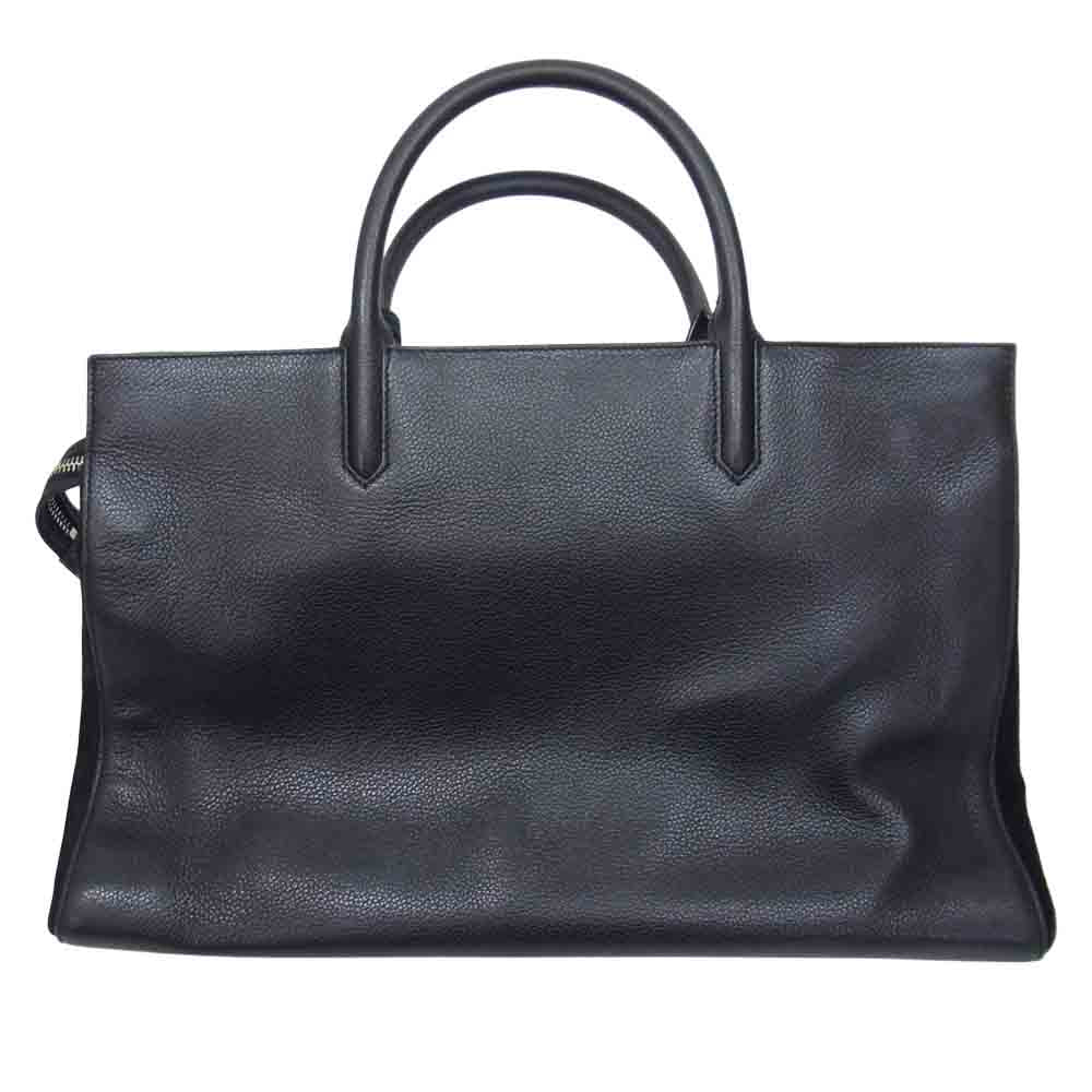 SAINT LAURENT サンローラン PARIS 国内正規品 448967 BG8HN 1000 Grained Calfskin Suede Medium Cabas Rive Gauche ミディアム カバ リヴ ゴーシュ 2WAY バッグ ブラック系【中古】