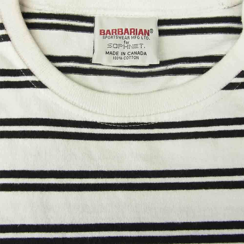 SOPHNET. ソフネット SOPH-180166 × BARBARIAN BORDER TEE バーバリアン ボーダー Tシャツ 半袖 ホワイト系 ブラック系 L【中古】