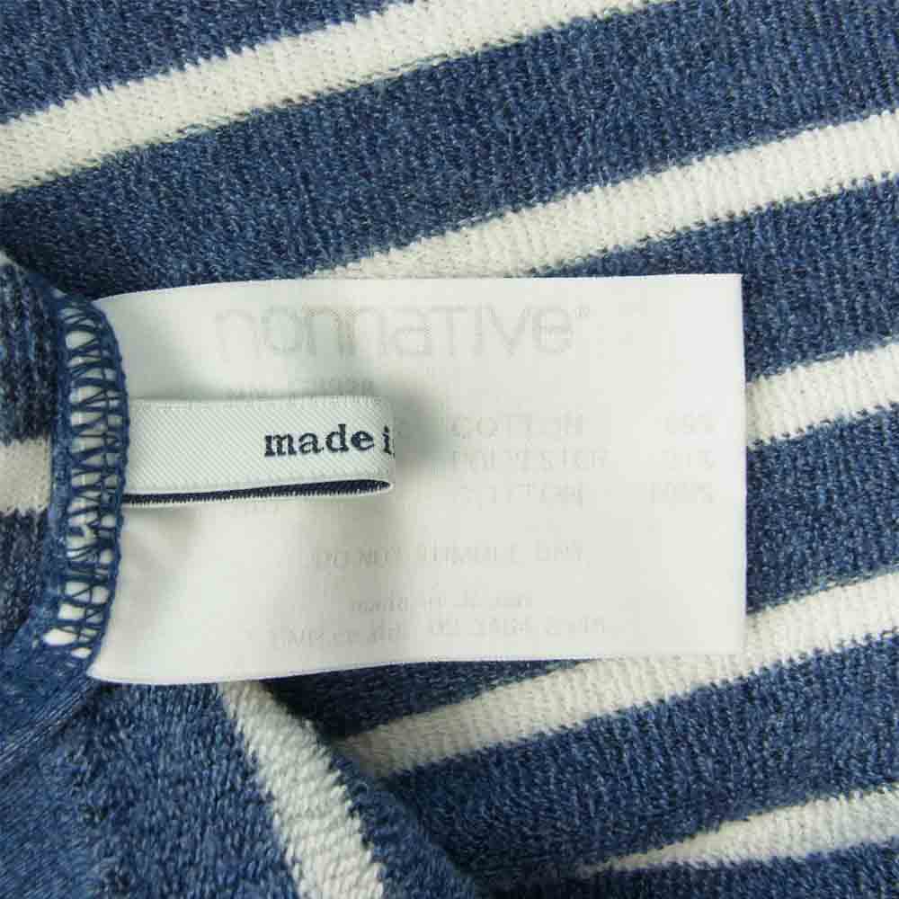 nonnative ノンネイティブ 18SS NN-C3328 COACH CREW S/S PULLOVER C/P SWEAT PILE ボーダースウェット パイル Ｔシャツ ホワイト系 ネイビー系 2【中古】