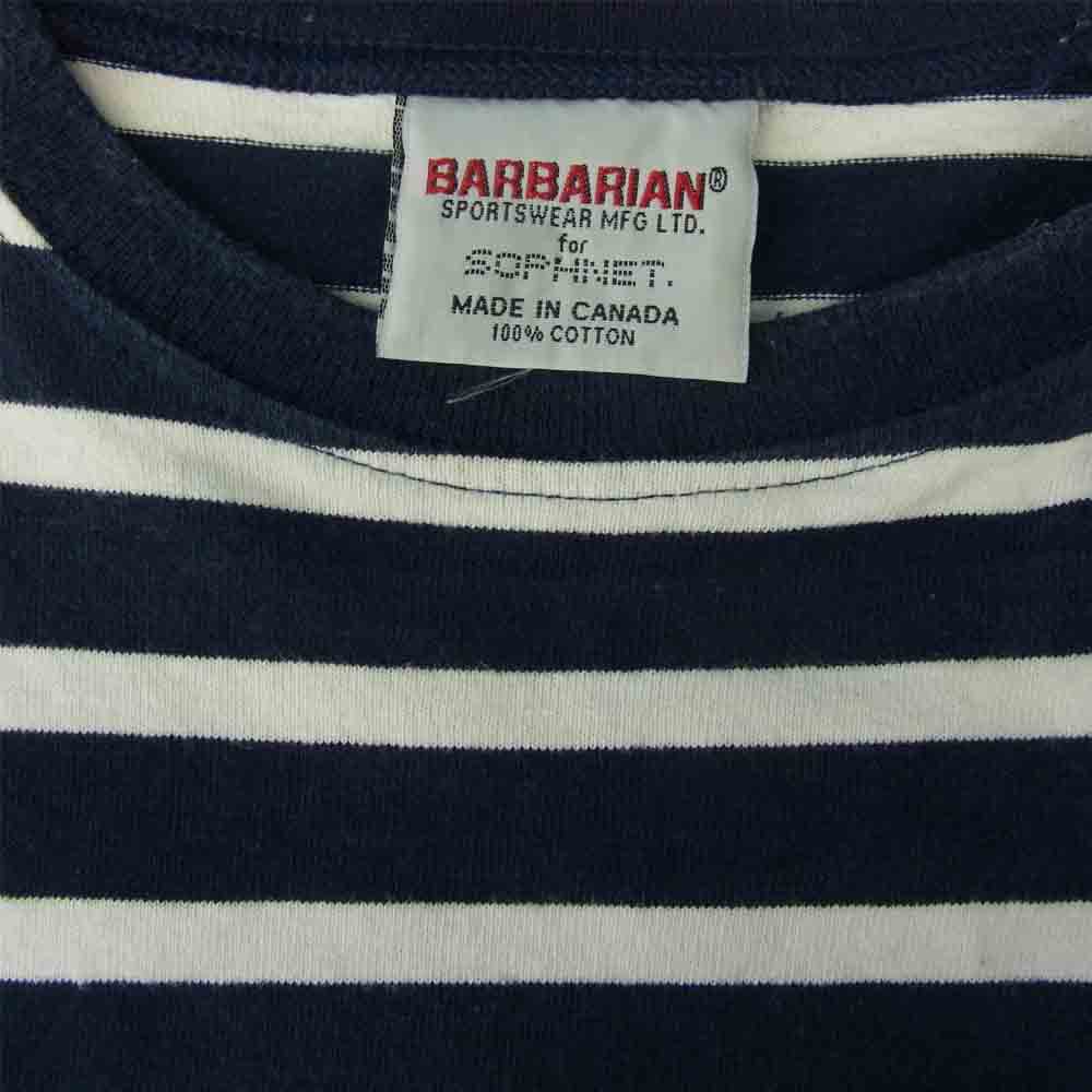 SOPHNET. ソフネット 17SS SOPH-170153 × BARBARIAN PANEL BORDER TEE パネル ボーダー Tシャツ 半袖 ホワイト系 ネイビー系 L【中古】