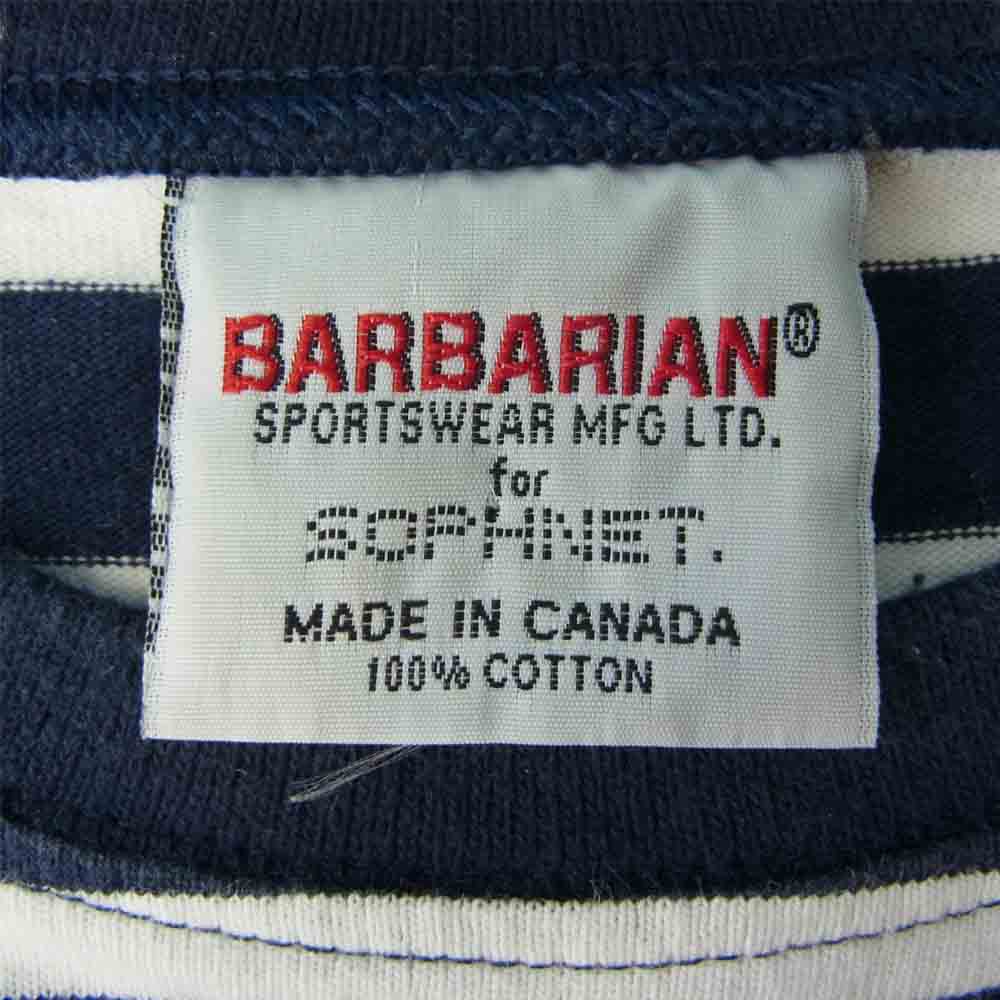 SOPHNET. ソフネット 17SS SOPH-170153 × BARBARIAN PANEL BORDER TEE パネル ボーダー Tシャツ 半袖 ホワイト系 ネイビー系 L【中古】