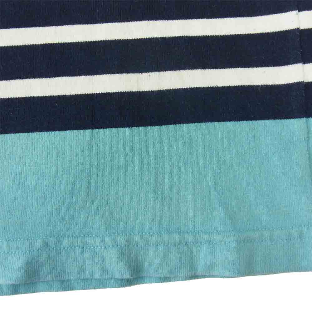 SOPHNET. ソフネット 17SS SOPH-170153 × BARBARIAN PANEL BORDER TEE パネル ボーダー Tシャツ 半袖 ホワイト系 ネイビー系 L【中古】