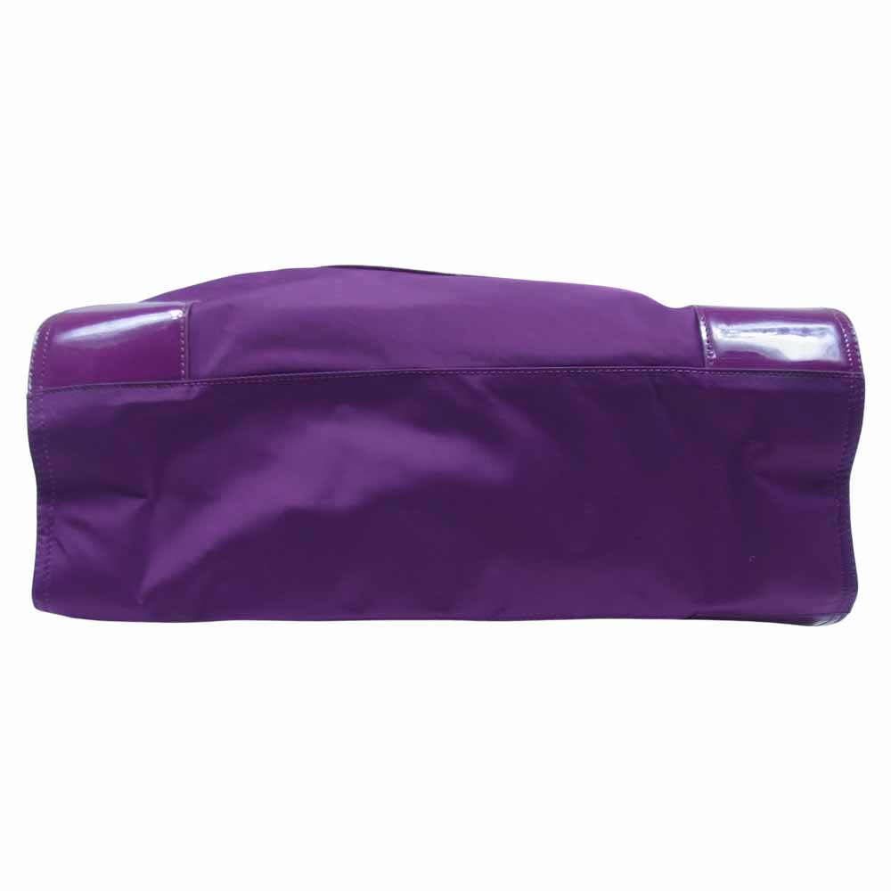 Tory Burch トリーバーチ エナメル ナイロン トート バッグ パープル系【中古】