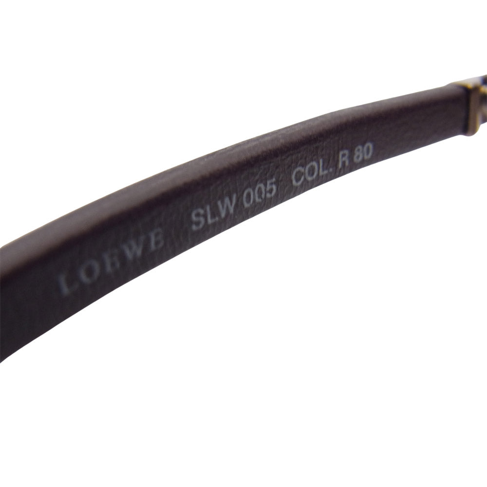 LOEWE ロエベ SLW 005 レザー テンプル サングラス ブラウン系【中古】