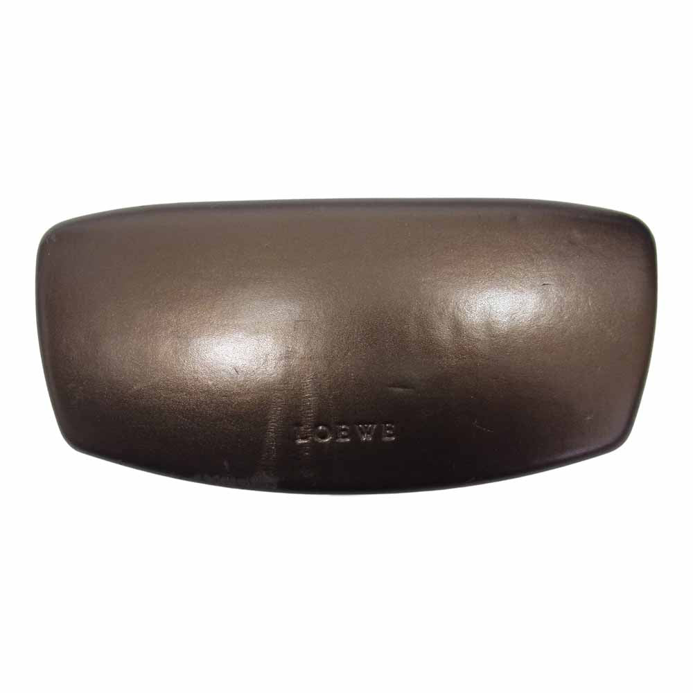 LOEWE ロエベ SLW 005 レザー テンプル サングラス ブラウン系【中古】