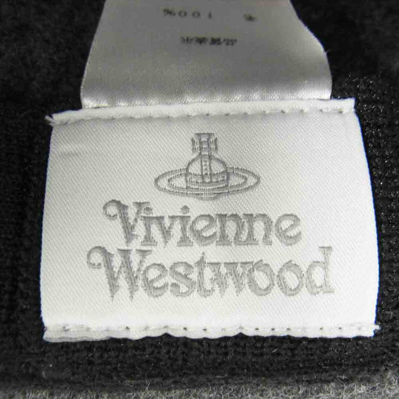 Vivienne Westwood ヴィヴィアンウエストウッド オーブ刺繍 チェック ウール ハット グレー系 S~M【中古】