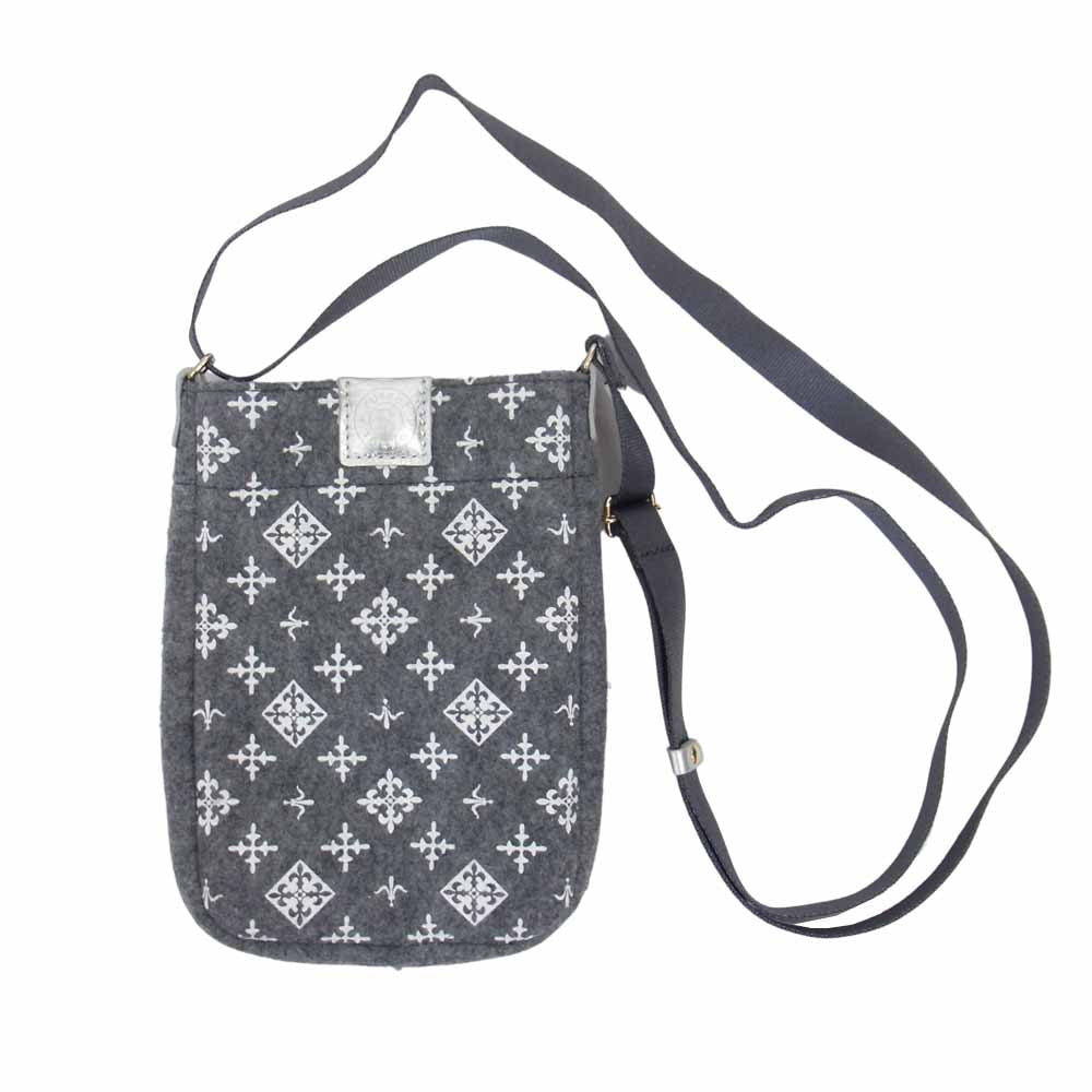 ラシット 総柄 ポーチ ミニ ショルダー バッグ グレー系【極上美品】【中古】