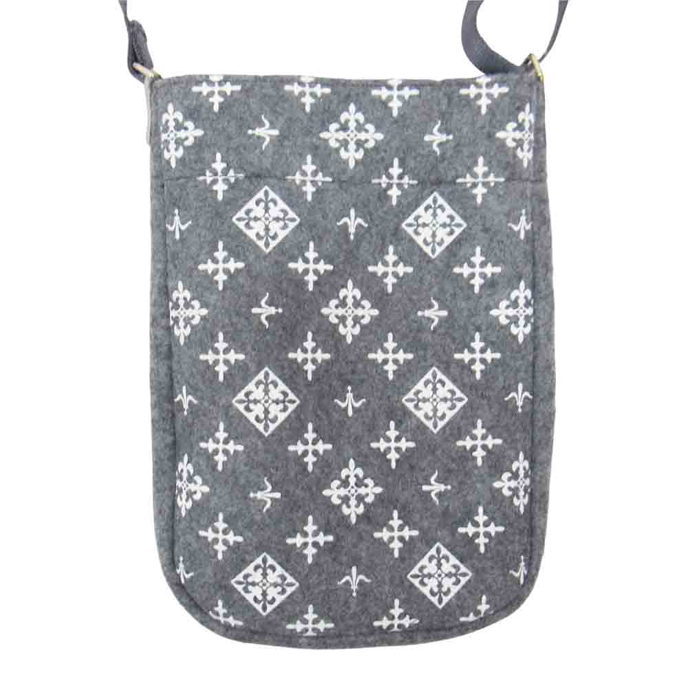 ラシット 総柄 ポーチ ミニ ショルダー バッグ グレー系【極上美品】【中古】