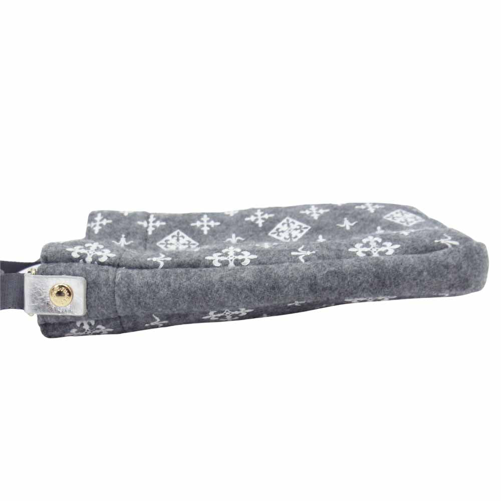 ラシット 総柄 ポーチ ミニ ショルダー バッグ グレー系【極上美品】【中古】