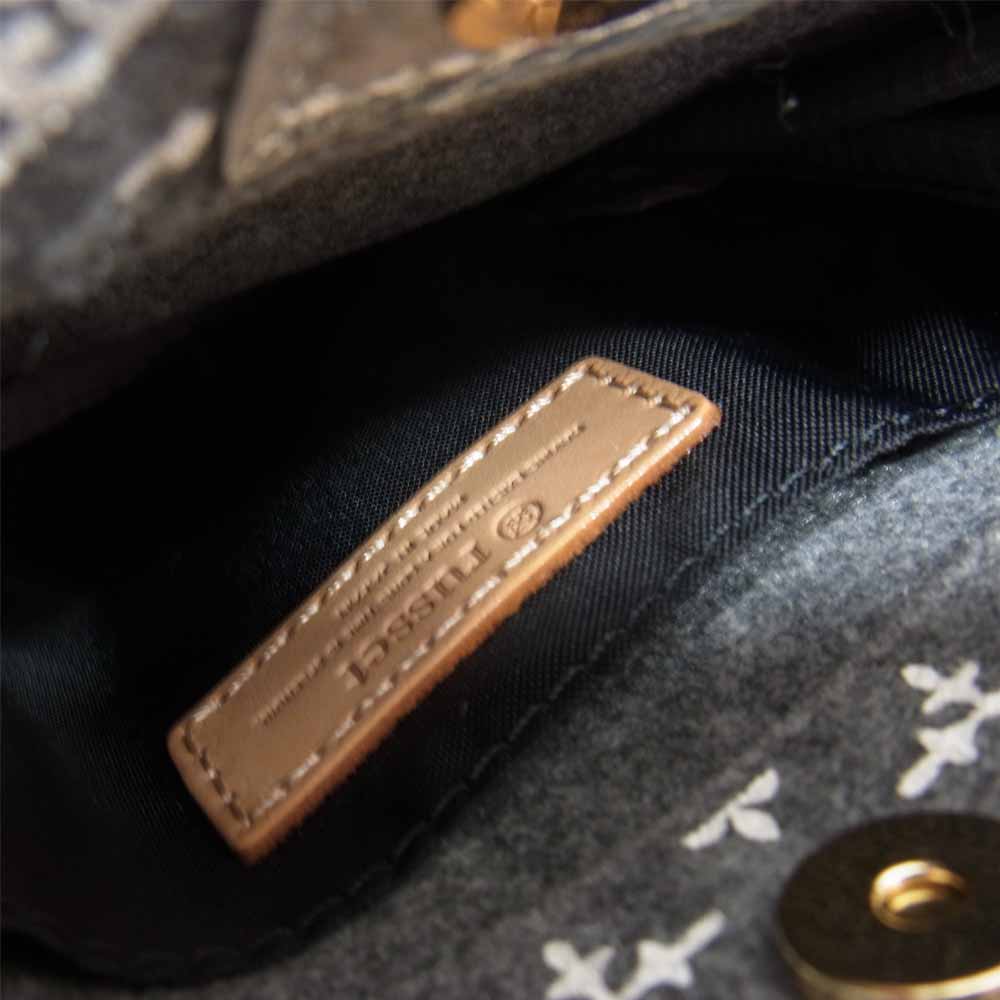 ラシット 総柄 ポーチ ミニ ショルダー バッグ グレー系【極上美品】【中古】