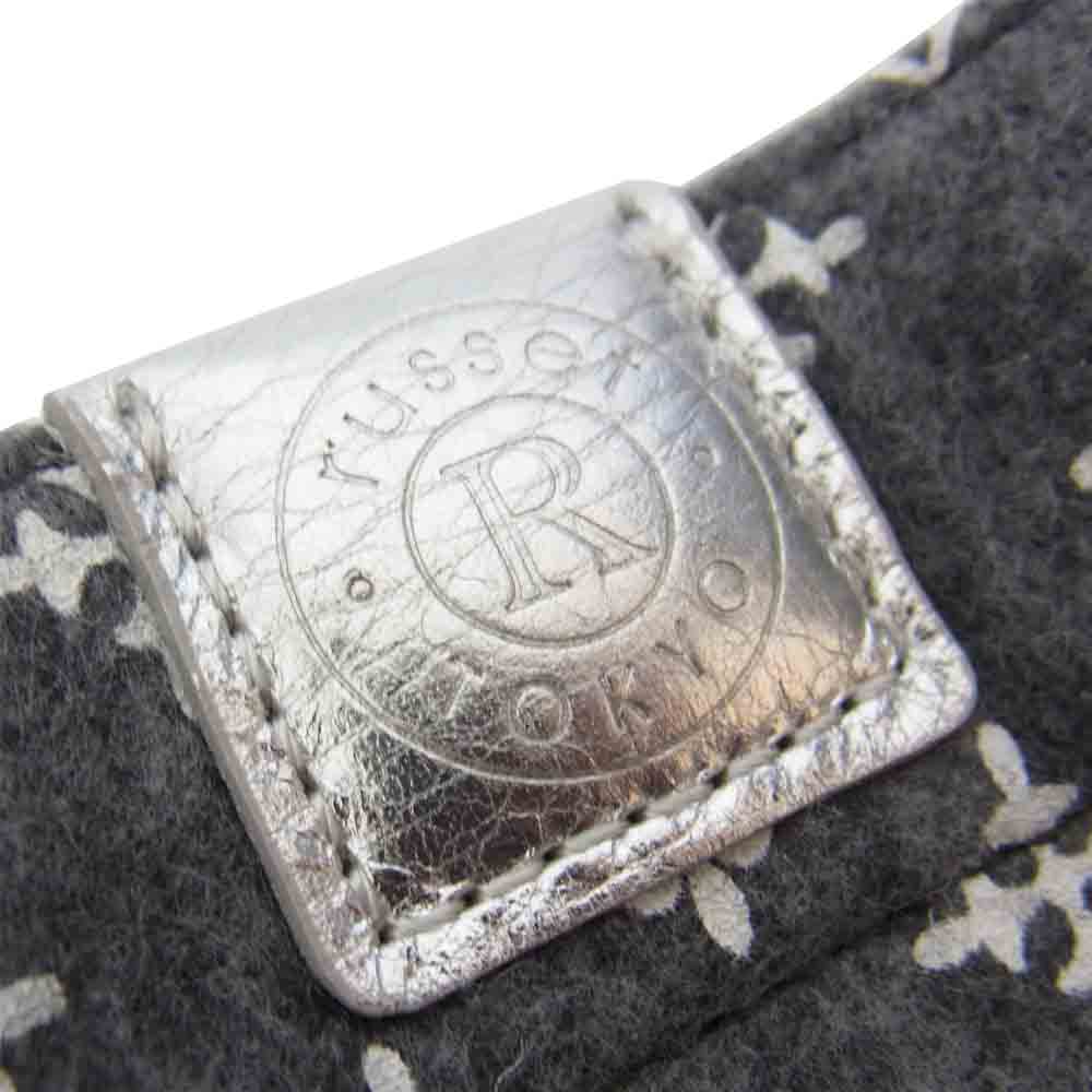 ラシット 総柄 ポーチ ミニ ショルダー バッグ グレー系【極上美品】【中古】