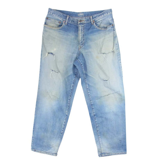 カラービーコン ワイド テーパード デニム パンツ インディゴブルー系 3【中古】