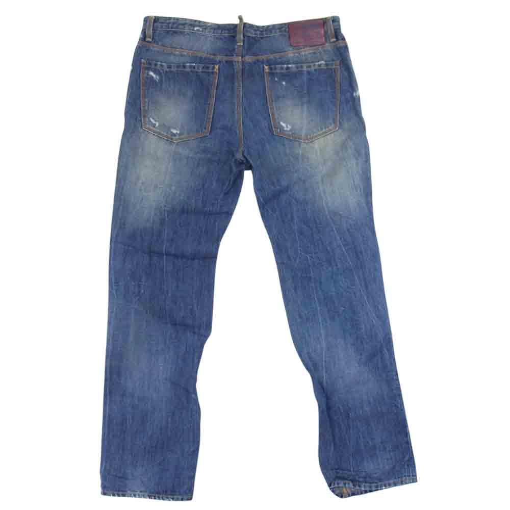 DSQUARED2 ディースクエアード S71A0419 クラッシュ 加工 デニム パンツ インディゴブルー系 48【中古】