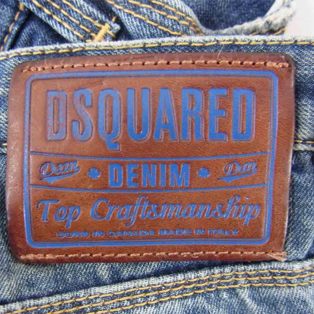 DSQUARED2 ディースクエアード S71A0419 クラッシュ 加工 デニム パンツ インディゴブルー系 48【中古】