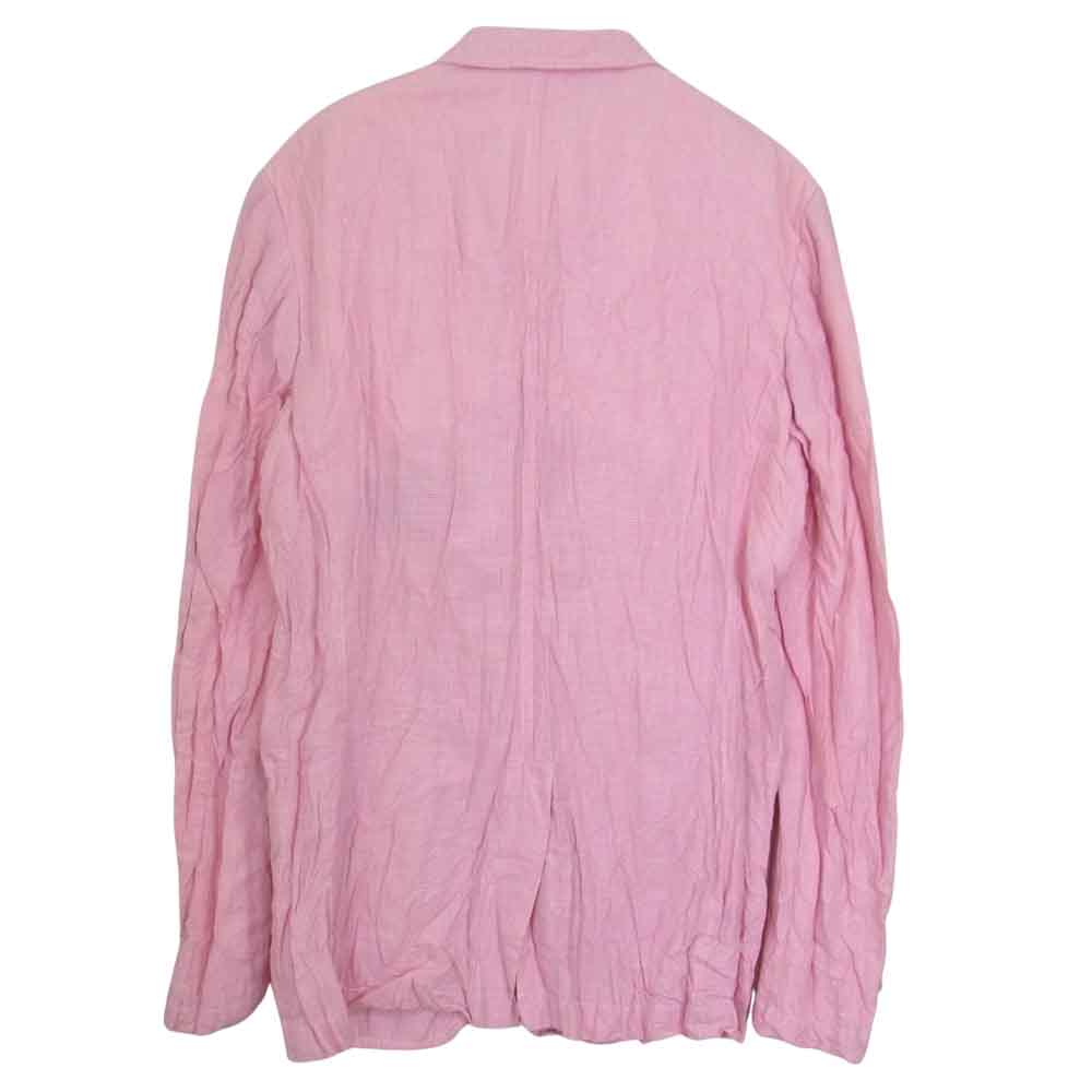 COMME des GARCONS コムデギャルソン HOMME オム AD2007 HA-J057 皺加工 リネン テーラード ジャケット ピンク系 S【中古】