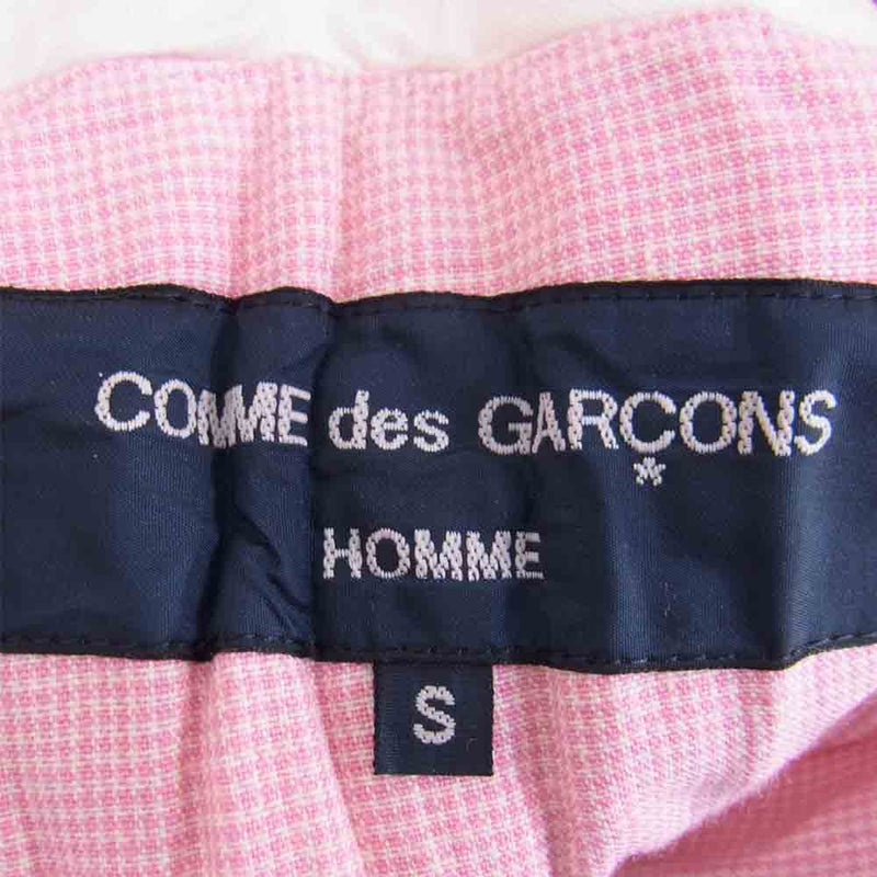 COMME des GARCONS コムデギャルソン HOMME オム AD2007 HA-J057 皺加工 リネン テーラード ジャケット ピンク系 S【中古】