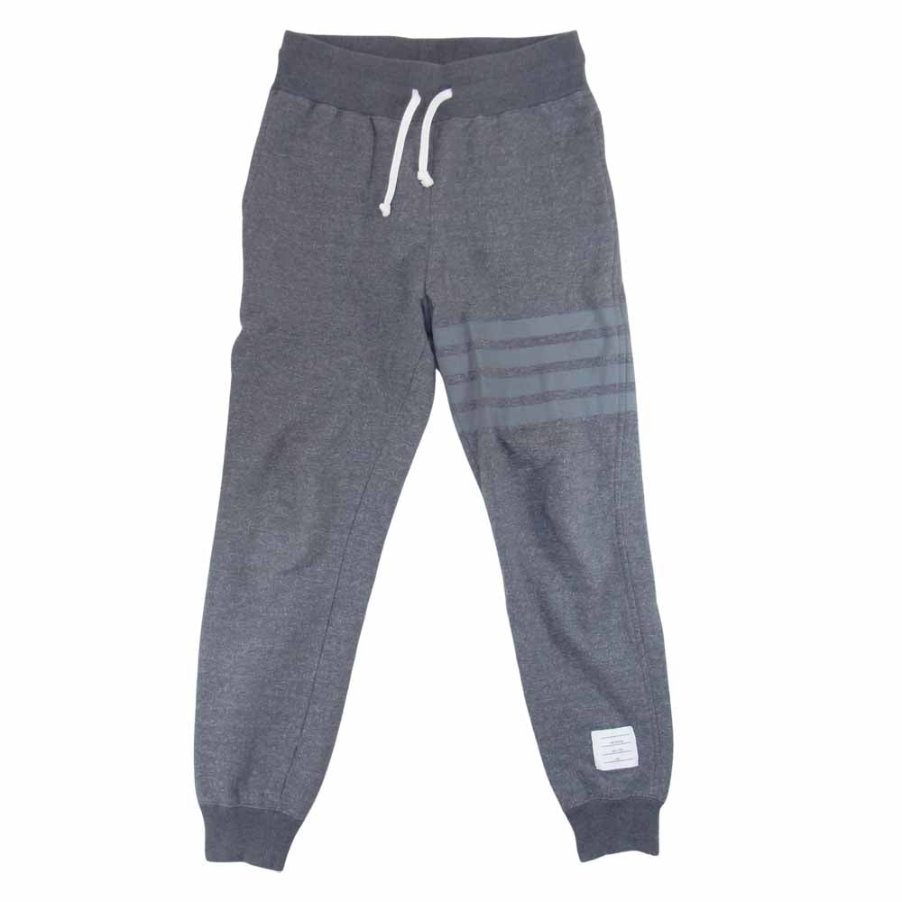 THOM BROWNE トムブラウン 01111F3021 国内正規品 4ライン トリコロールテープ スウェット パンツ グレー系 1【中古】