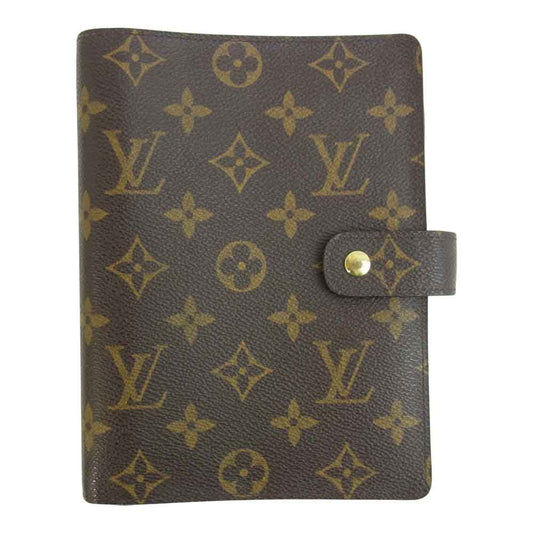 LOUIS VUITTON ルイ・ヴィトン R20105 アジェンダ MM 6穴式 手帳 カバー システム 手帳 ブラウン系【中古】