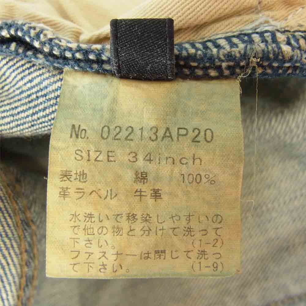 HYSTERIC GLAMOUR ヒステリックグラマー 02213AP20 VIXEN GIRL刺繍 スリムストレートデニム インディゴブルー系 34【新古品】【未使用】【中古】