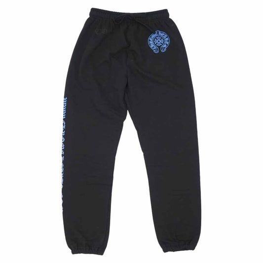 CHROME HEARTS クロムハーツ（原本無） オンライン限定 ブルーホースシュー プリント スウェット パンツ  ブラック系 L【美品】【中古】