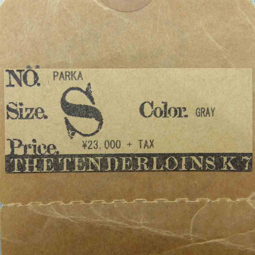 TENDERLOIN テンダーロイン T-PARKA バックプリント プルオーバー パーカー コットン 日本製 グレー系 S【中古】