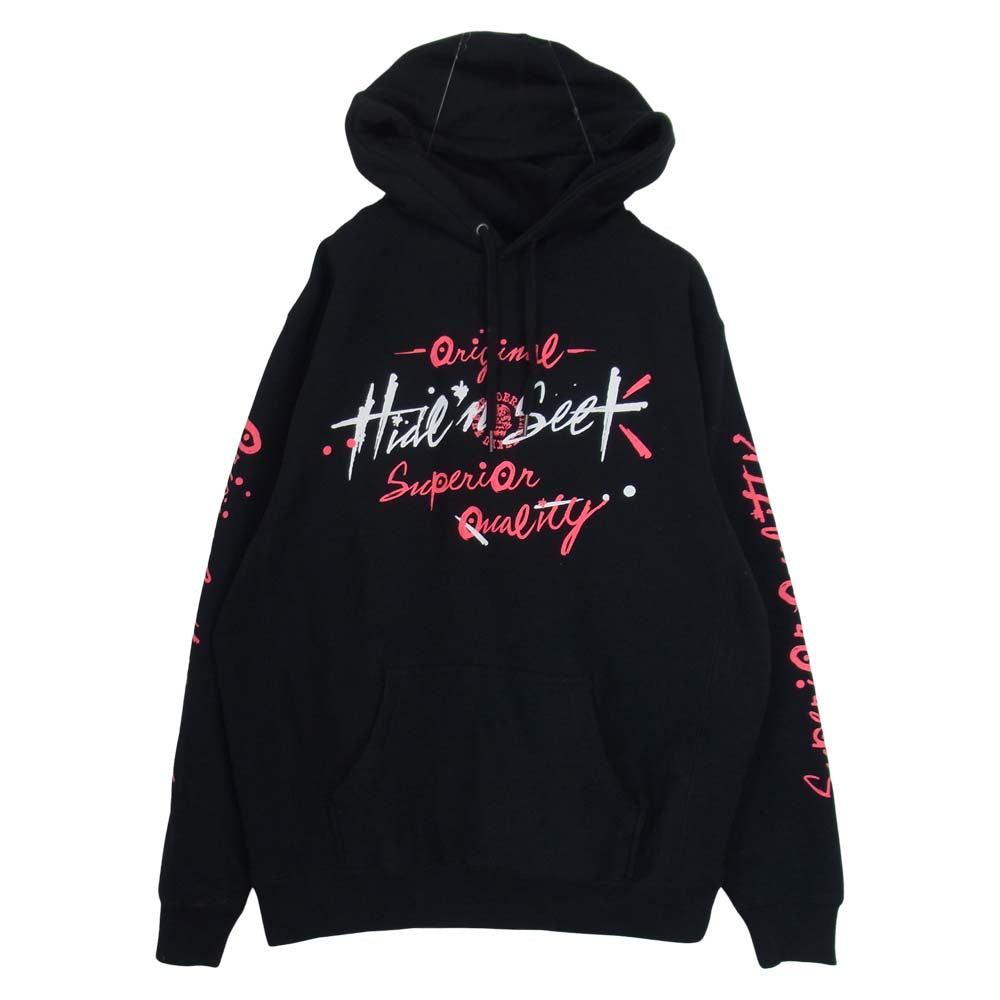TENDERLOIN テンダーロイン × Hideandseek ハイドアンドシーク プリント プルオーバー パーカー ブラック系 M【中古】