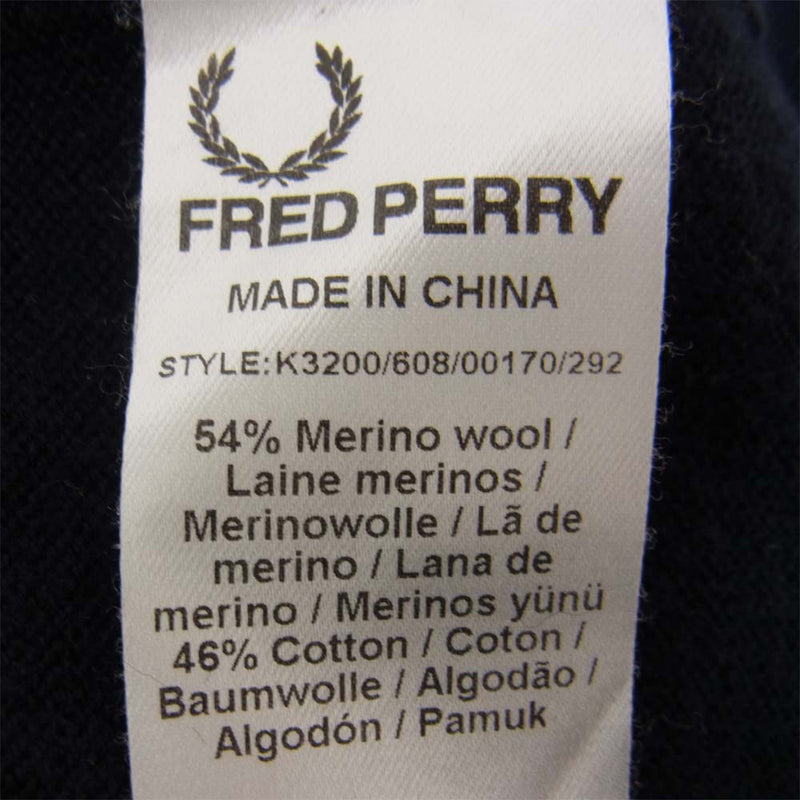 FRED PERRY フレッドペリー Vネック セーター  ネイビー系 S【中古】