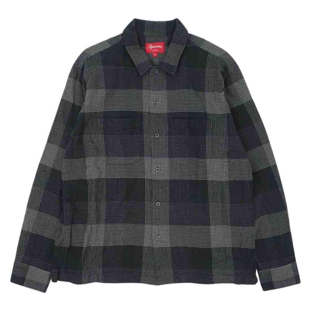 Supreme シュプリーム 21AW Plaid Flannel Shirt プレイド フランネル シャツ  ダークグレー系 S【美品】【中古】