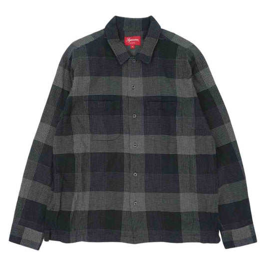 Supreme シュプリーム 21AW Plaid Flannel Shirt プレイド フランネル シャツ  ダークグレー系 S【美品】【中古】