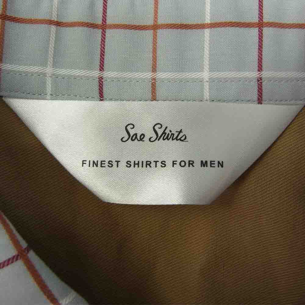 soe ソーイ soe shirts チェック 切替 ボタンダウン 長袖 シャツ ベージュ系 40【中古】