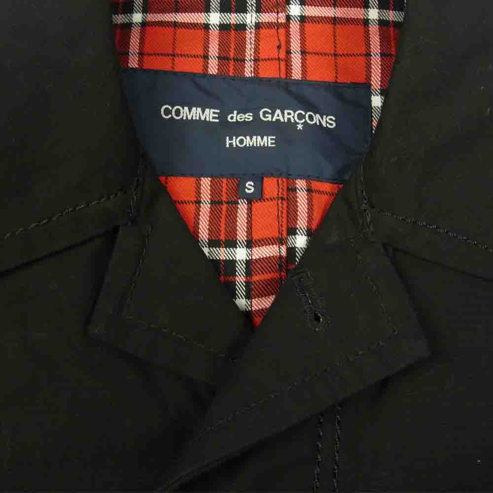 COMME des GARCONS コムデギャルソン HOMME オム 00s オールド AD2006 HR-C019 裏地チェック パッカリングステッチ ハーフコート ジャケット ブラック系 S【中古】