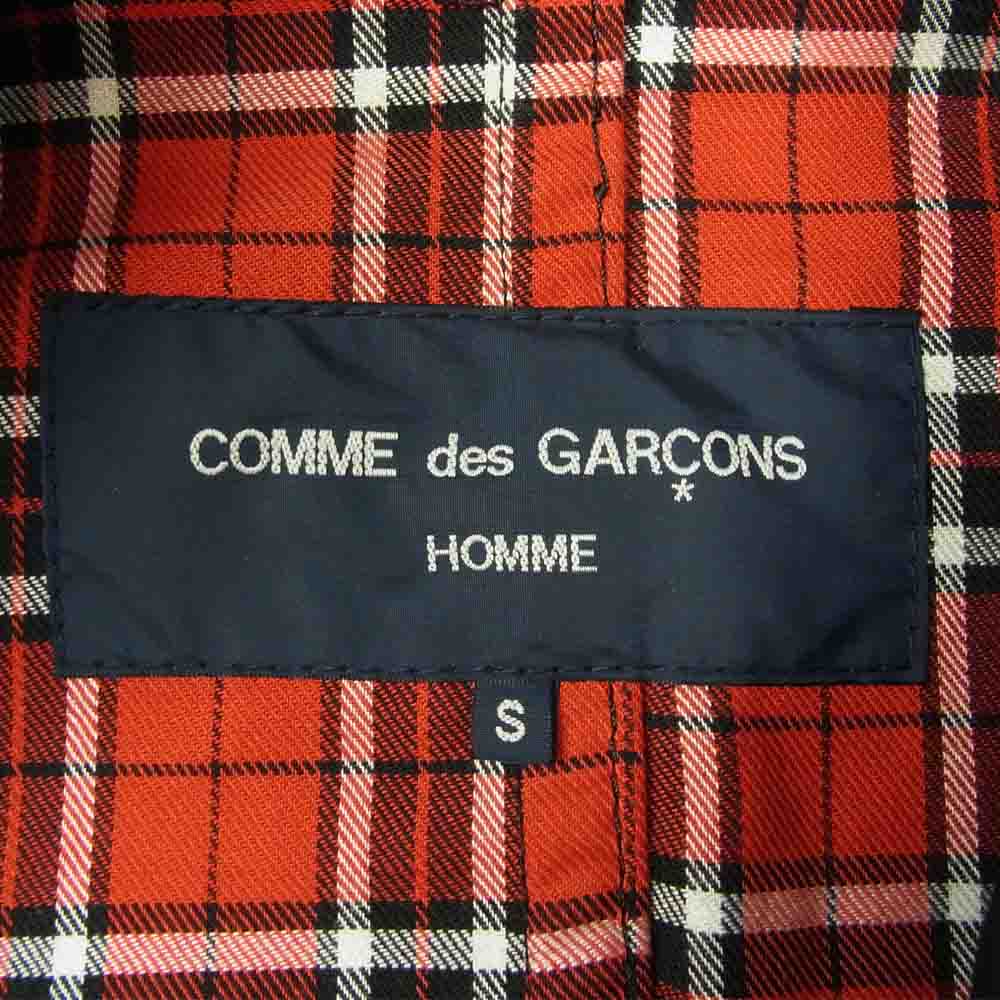 COMME des GARCONS コムデギャルソン HOMME オム 00s オールド AD2006 HR-C019 裏地チェック パッカリングステッチ ハーフコート ジャケット ブラック系 S【中古】