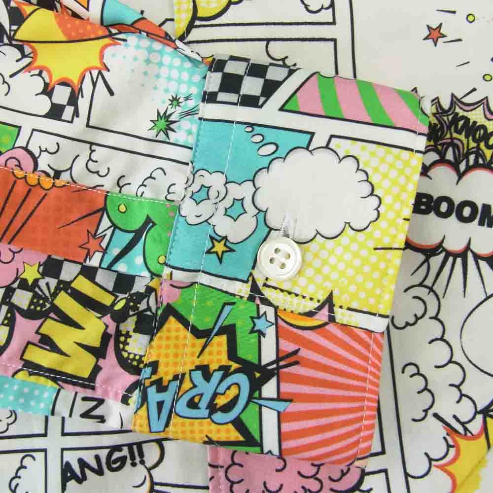 COMME des GARCONS コムデギャルソン SHIRT フランス製 W27020 19AW アメコミ総柄 長袖 シャツ ホワイト系 S【美品】【中古】
