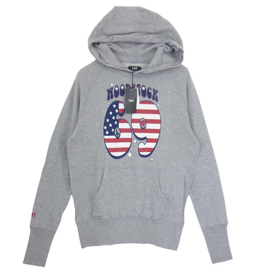 TMT ティーエムティー TSW-S19SP01 FRENCH TERRY KIDS HOODIE フレンチ テリー キッズ プルオーバー フーディー グレー系 M【新古品】【未使用】【中古】