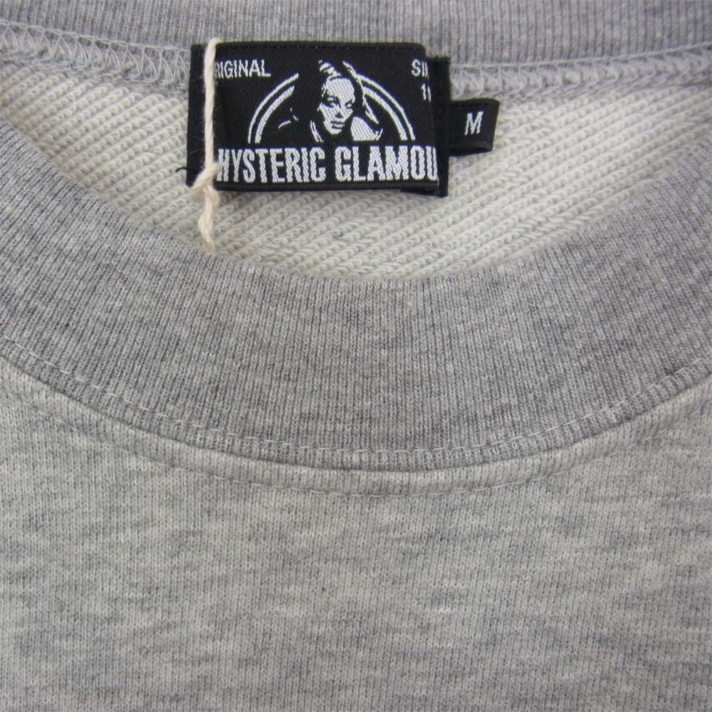 HYSTERIC GLAMOUR ヒステリックグラマー 02202CS01390 WOMAN ON MODERNICA LOGO Sweat ウーマン オン モダン ロゴ クルー ネック スウェット グレー系 M【新古品】【未使用】【中古】