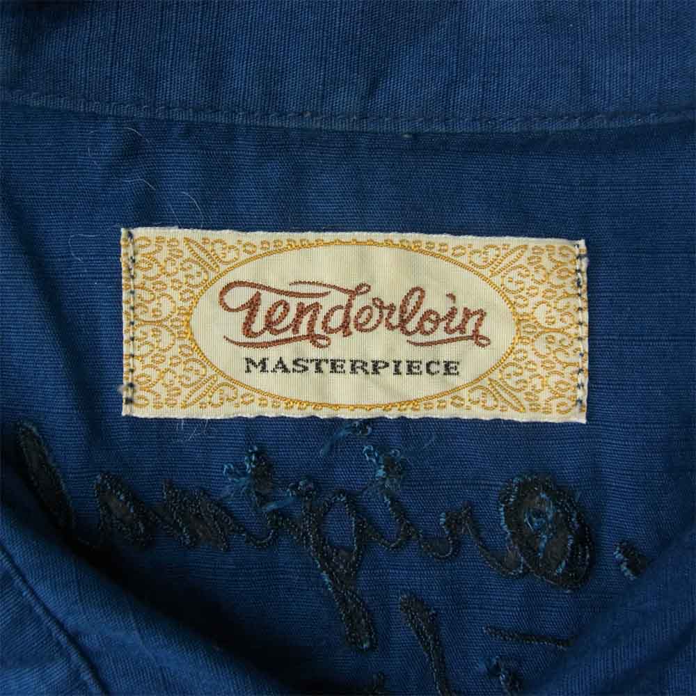 TENDERLOIN テンダーロイン T-STAND SHT L/S スタンドカラー ネイビー系 S【新古品】【未使用】【中古】