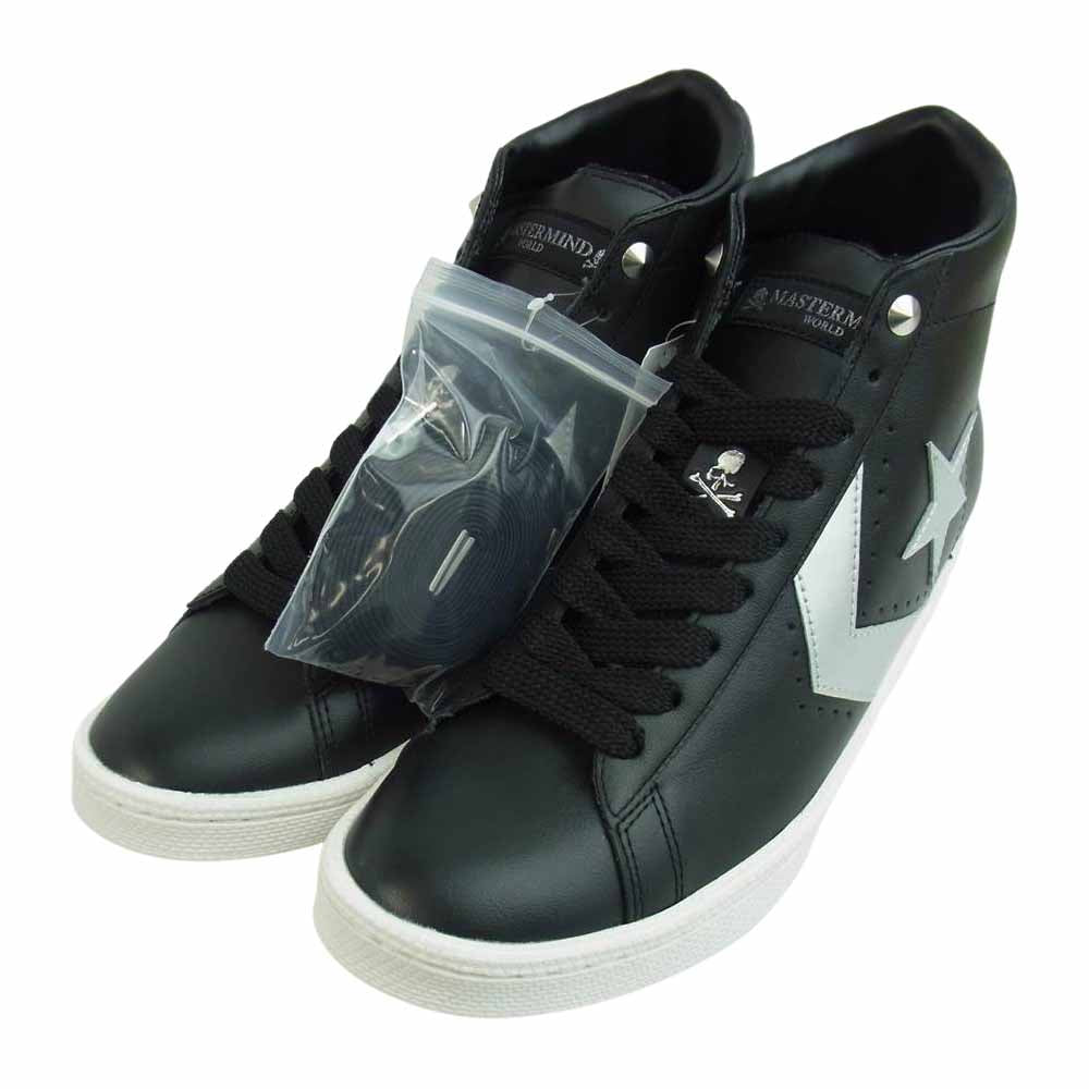 mastermind JAPAN マスターマインドジャパン 34200960 CONVERSE PRO LEATHER HI MASTERMIND WORLD コンバース プロレザー ハイ マスターマインド ワールド スニーカー ブラック系 28cm【新古品】【未使用】【中古】