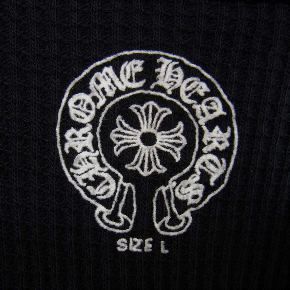 CHROME HEARTS クロムハーツ（原本無） ホースシュー バックプリント サーマル プルオーバー パーカー ブラック系 L【美品】【中古】