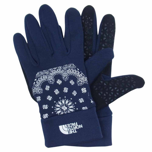Supreme シュプリーム 14AW NN61444 × THE NORTH FACE ノースフェイス BANDANA ETIP GLOVE バンダナ グローブ 手袋 ネイビー系 M【中古】