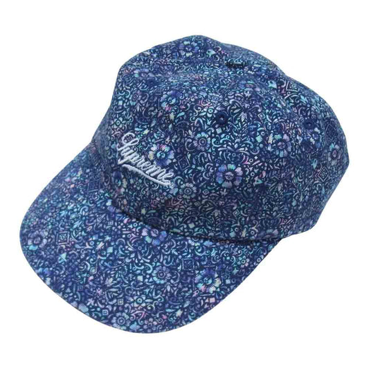 Supreme シュプリーム 21AW Liberty Floral 6-Panel リバティー フローラル 総柄 6パネル キャップ ネイビー系【中古】
