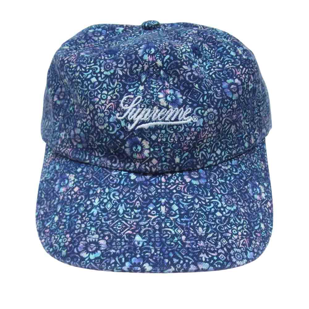 Supreme シュプリーム 21AW Liberty Floral 6-Panel リバティー フローラル 総柄 6パネル キャップ ネイビー系【中古】