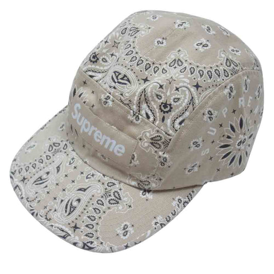 Supreme シュプリーム 21SS Bandana Camp Cap ボックスロゴ バンダナ キャンプ キャップ ベージュ系【中古】