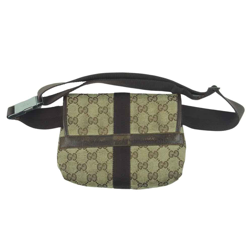GUCCI グッチ 131236 GGキャンバス ショルダー ウエスト ポーチ ボディ バッグ ベージュ系 ブラウン系【中古】