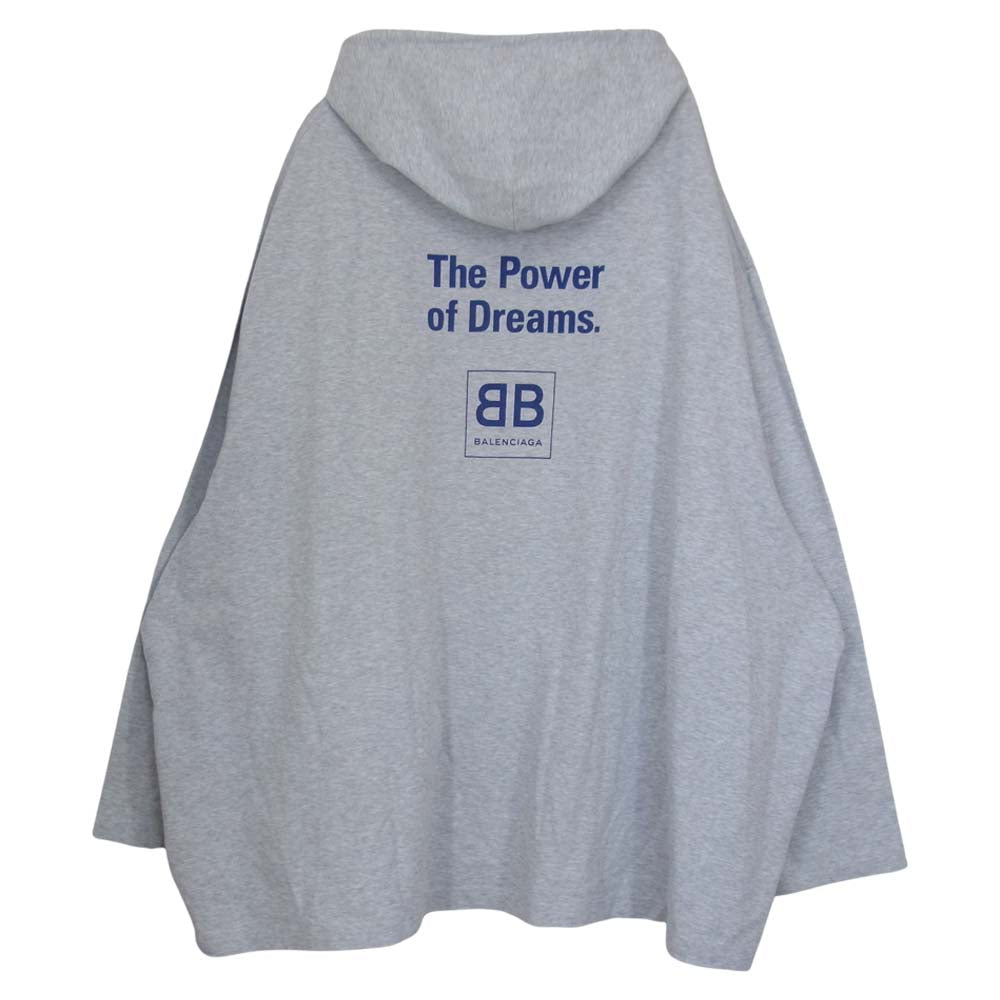 BALENCIAGA バレンシアガ 国内正規品 POWER OF DREAMS カットソー フーディ― グレー系 M【美品】【中古】