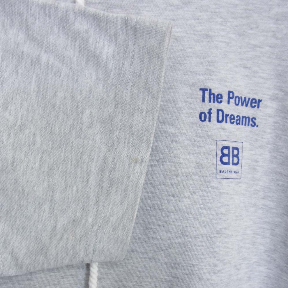 BALENCIAGA バレンシアガ 国内正規品 POWER OF DREAMS カットソー フーディ― グレー系 M【美品】【中古】