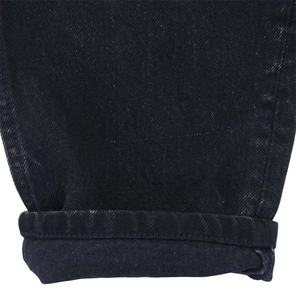 JOHN LAWRENCE SULLIVAN ジョンローレンスサリバン 2B012-0321-28 LEATHER PATCH DENIM レザー 切替 パッチワーク デニム パンツ ブラック系 44【中古】