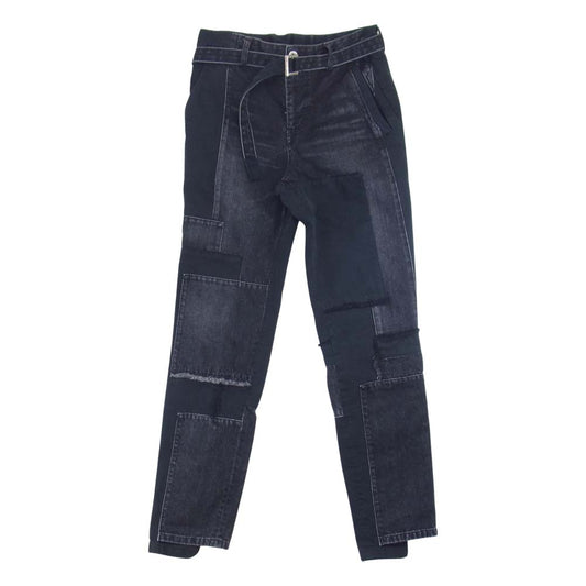 Sacai サカイ 21SS 21-02512M Patch Work Denim Pants 再構築 パッチワーク デニム ストレート パンツ ブラック系 2【中古】