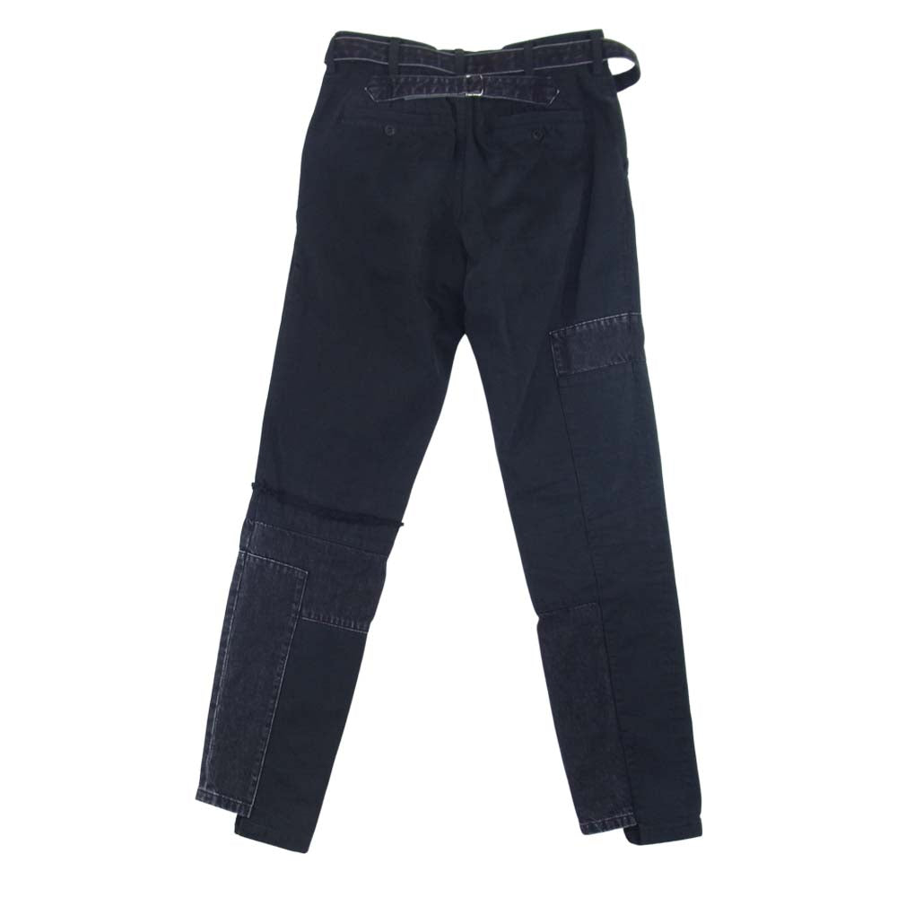 Sacai サカイ 21SS 21-02512M Patch Work Denim Pants 再構築 パッチワーク デニム ストレート パンツ ブラック系 2【中古】